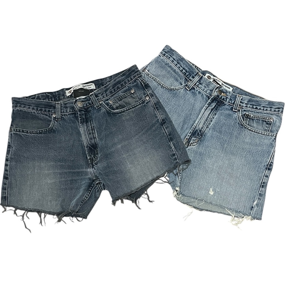 Vintage Harley Davidson Cut Off Denim Shorts Bundle Size 32